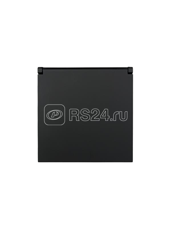 Розетка 1-мест. с/з с крышкой ПБТ СП ZIMA IP20 16А безвинт. зажим черн. бархат LEZARD 704-4288-123BQC