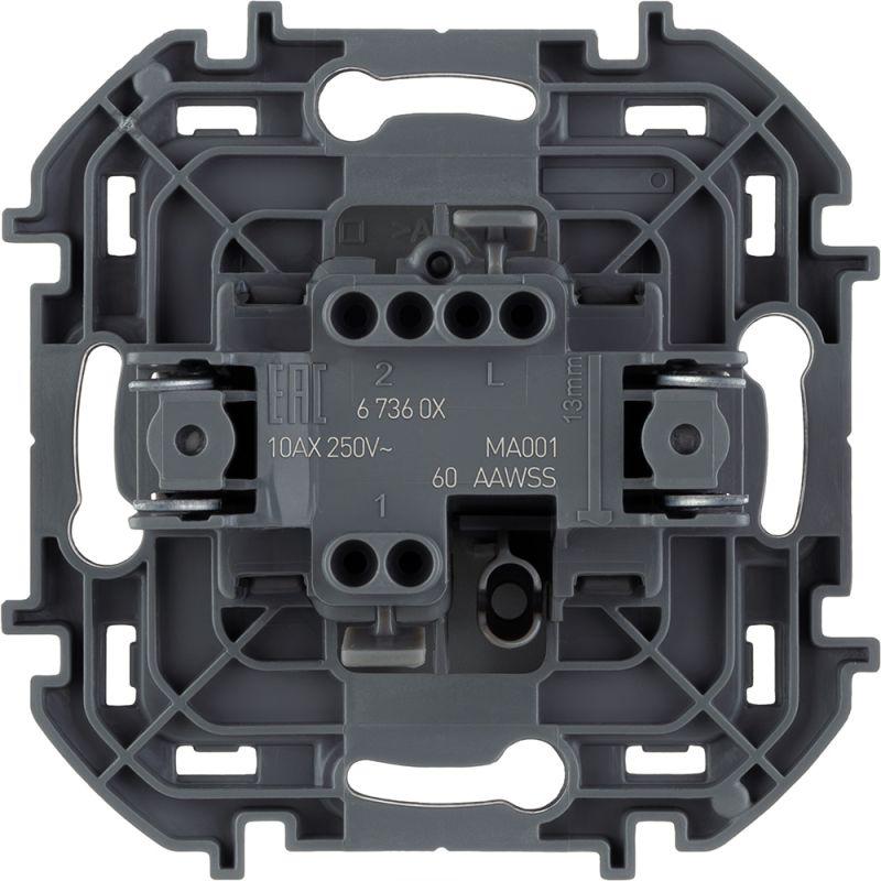 Выключатель 1-кл. Inspiria 10А IP20 250В 10AX механизм алюм. IEK 673602