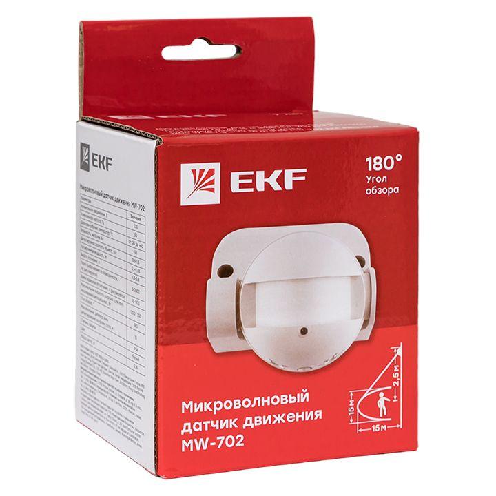Датчик движения микроволновый MW-702 1200Вт 180град. до 15м IP44 бел. PROxima EKF dd-mw-702
