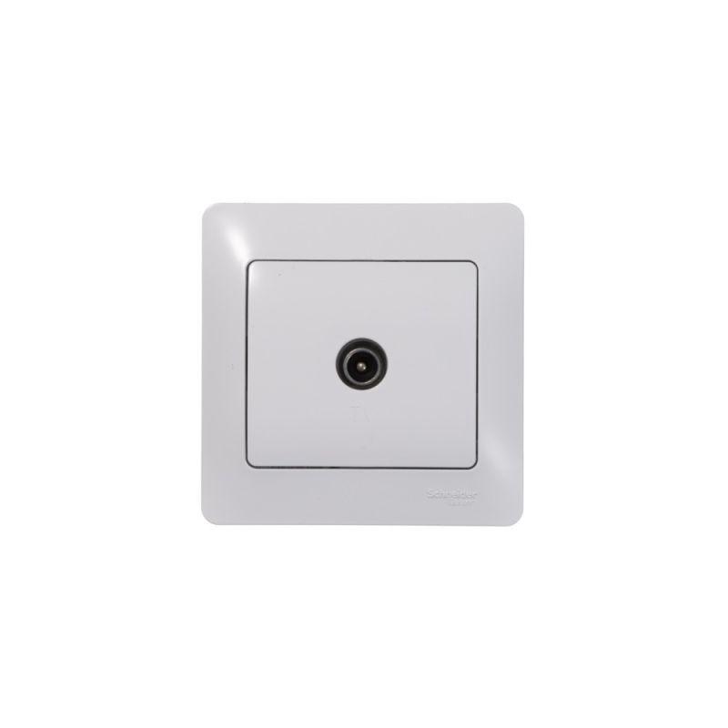 Розетка телевизионная проходная TV 1-м СП Glossa 4дБ механизм бел. SE GSL000192