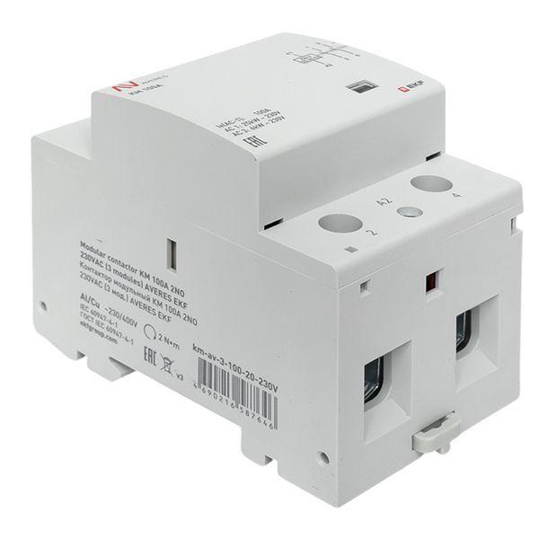 Контактор модульный КМ 100А 2NО 230В AC (3 мод.) AVERES EKF km-av-3-100-20-230V