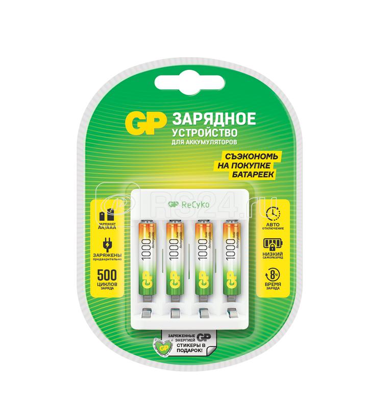 Устройство зарядное Е411 с 4 аккумуляторами AAA/HR03 1000мА.ч (блистер) GP 373