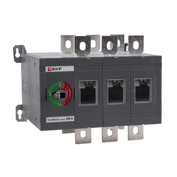 Рубильник 3п 800А реверсивный без рукоятки управления TwinBlock EKF tb-s-800-3p-rev