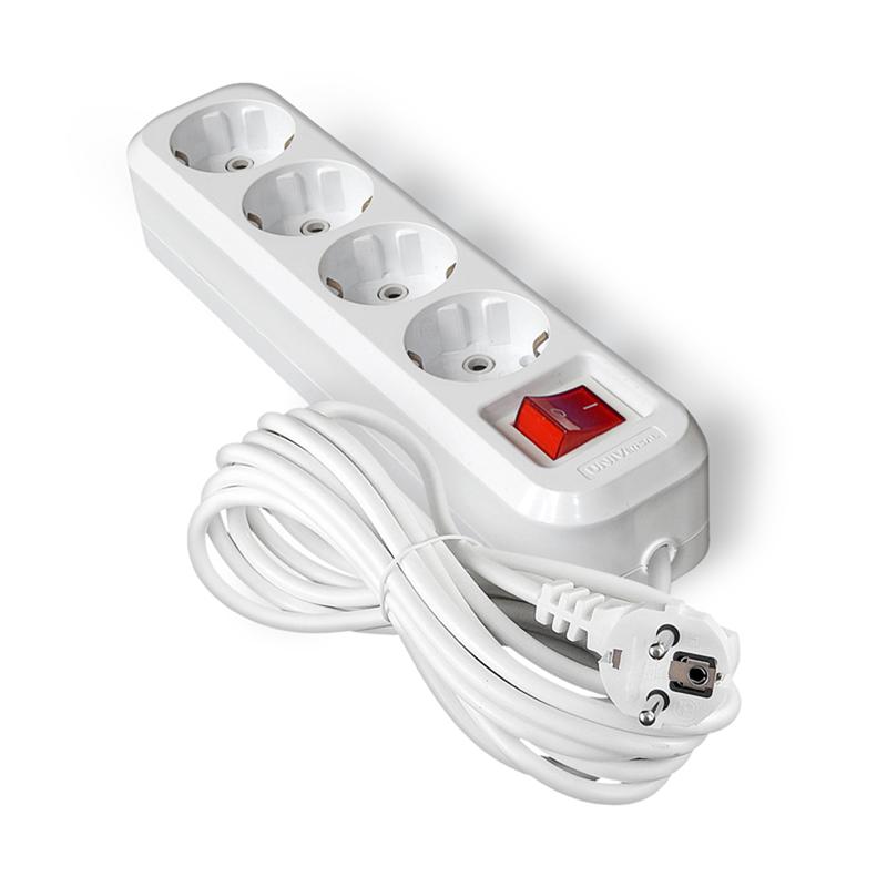 Удлинитель 4х5м с заземл. 13А IP20 S-304 ПВС 3х1 с выкл. UNIVersal 9631991