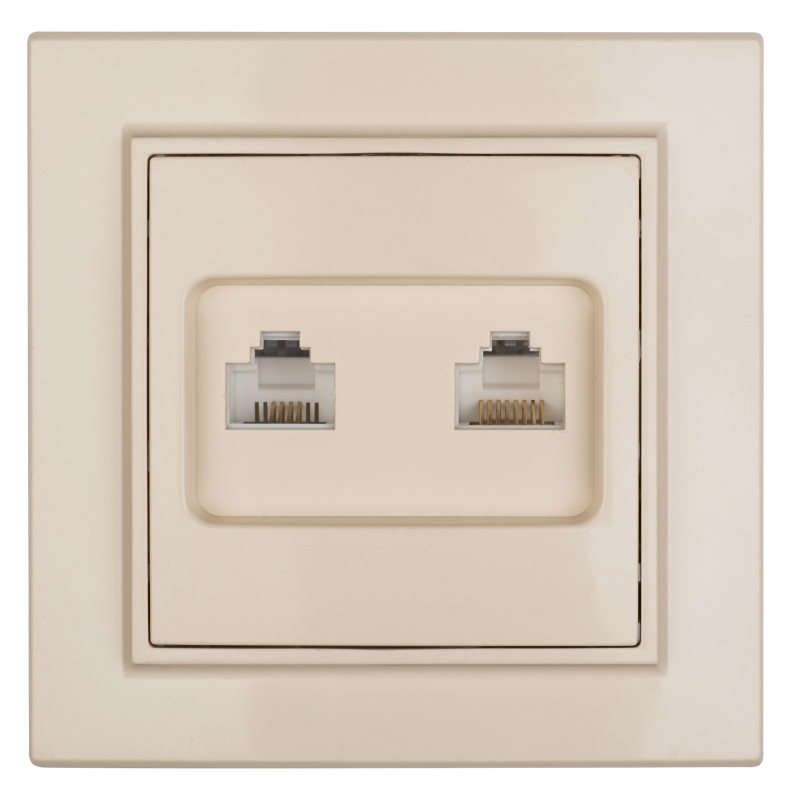 Розетка компьютерная 2-м СП Минск RJ45 беж. EKF ERK02-035-20