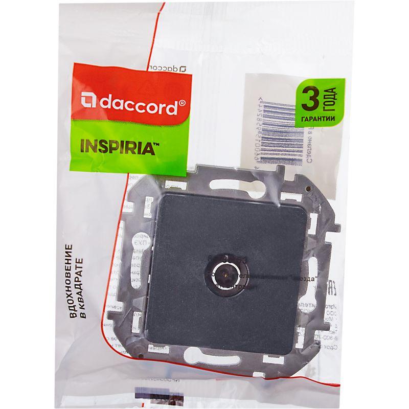 Розетка телевизионная TV Inspiria 2дБ 0-2400мГц с топологией "звезда" механизм антрацит IEK 673853