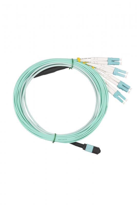 Сборка транковая fan out 1хMPO (мама) Standard-8хLC 8 волокон 50/125 (OM3) 10/40G LSZH 2м длина фуркации 1м TC-MC3-503-1хMPOF8/Pх-8хLC/Pх-IN-1/2M-LSZH-AQ Hyperline 362125
