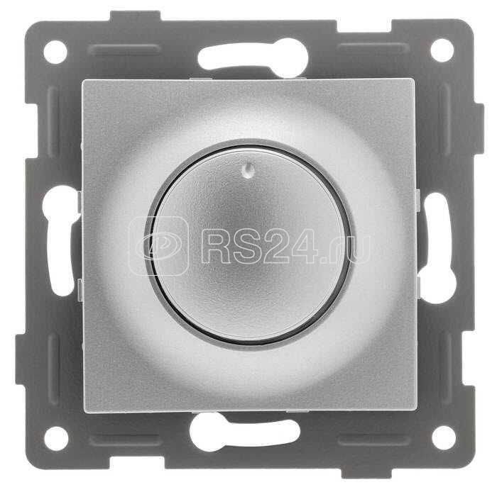 Механизм диммера СП Bravo 500Вт с накладкой и воротком серебр. GUSI С10Д6-004