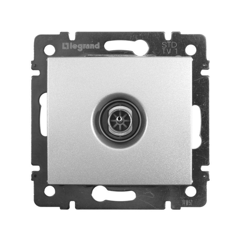 Розетка телевизионная TV СП Valena 1.5дБ 2400МГц с топологией "звезда" механизм алюм. IEK 770129