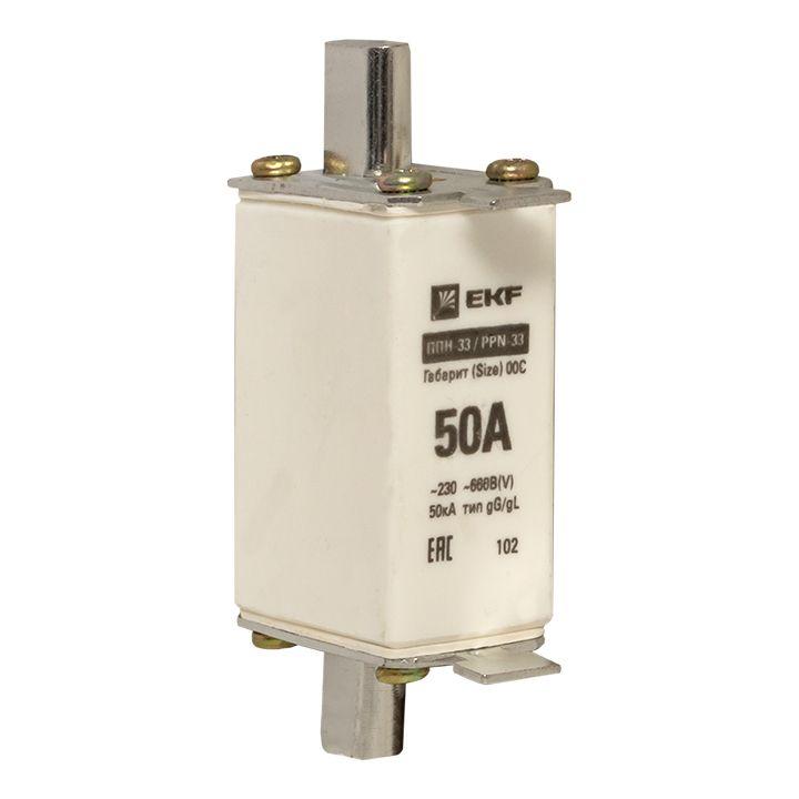 Вставка плавкая ППН-33 100/50А 50кА габарит 00C PROxima EKF fus-33/100/50