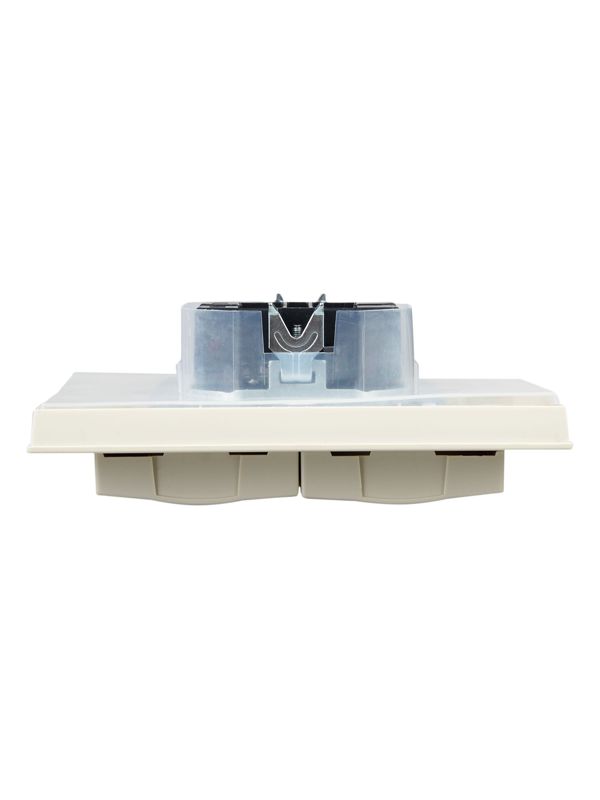 Розетка 2-м СП BRITE РСбш12-3-44-БрКр 16А в сборе IP44 с крышкой беж. IEK BR-R26-16-44-K10-F