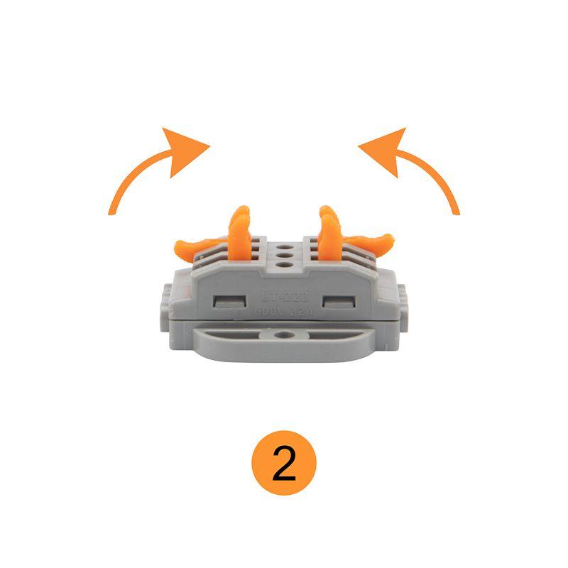Клемма строительно-монтажная СМК проходная 222-423P 3п 0.08-4кв.мм с монтажной площадкой сер. (уп.25шт) Rexant 07-6263