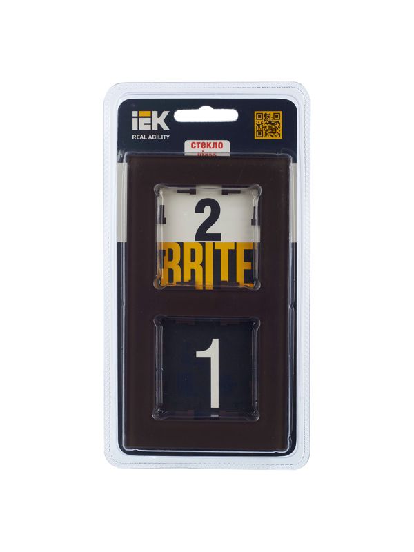 Рамка 2-м BRITE РУ-2-2-БрТБ стекло темн. бронза IEK BR-M22-G-K45
