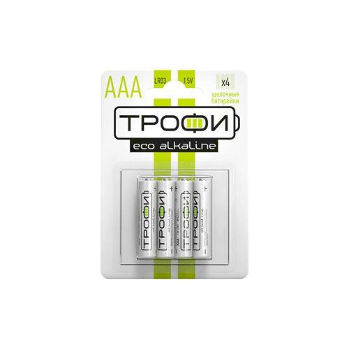 Элемент питания алкалиновый AAA/LR03 LR03-4BL Eco (блист.4шт) Трофи Б0017044