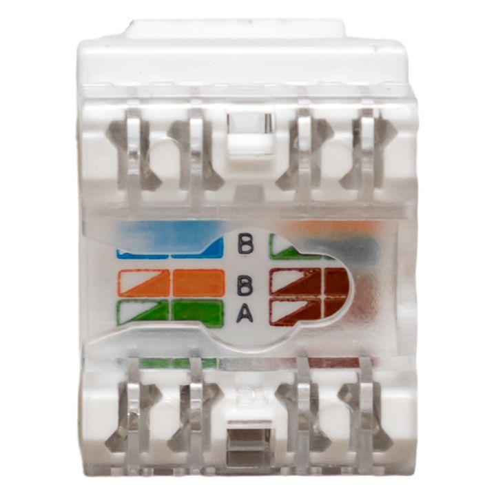 Модуль Keystone RJ45 кат.6 неэкранир. 110 IDC 180град. бел. TERACOM PRO EKF TRP-KSTN-180D-6UTP-WH
