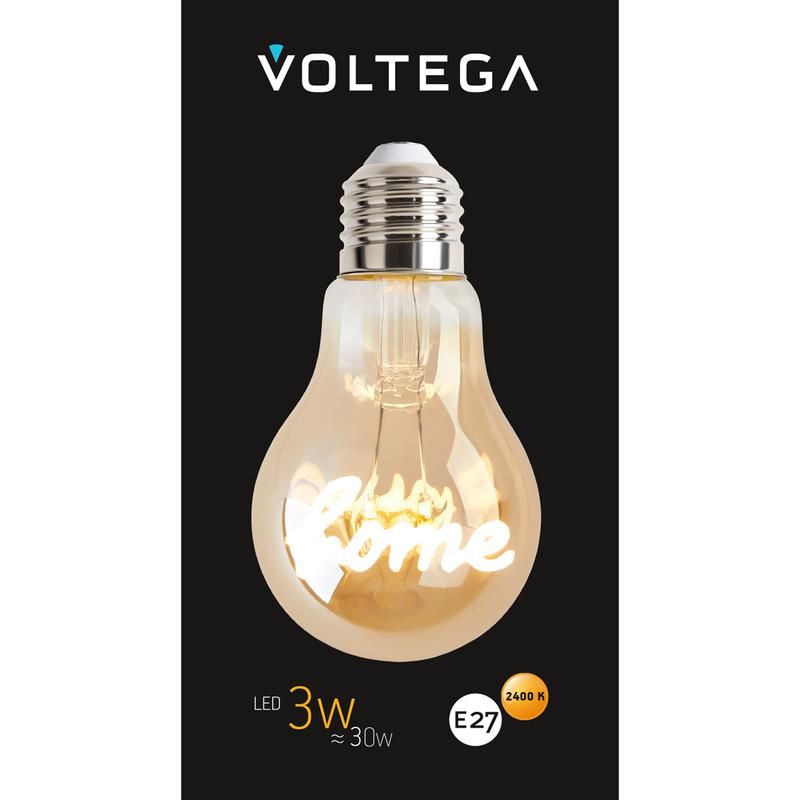 Лампа светодиодная филаментная Loft 271 A60 3Вт 2400К E27 Voltega 8581