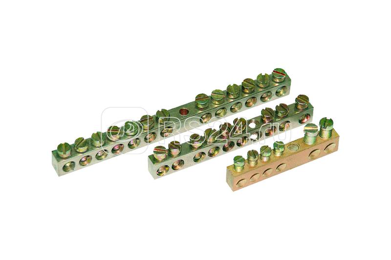 Шина "земля-ноль" 10 отв. для пров. сеч. до 6кв.мм Ruvinil ШЗН-10