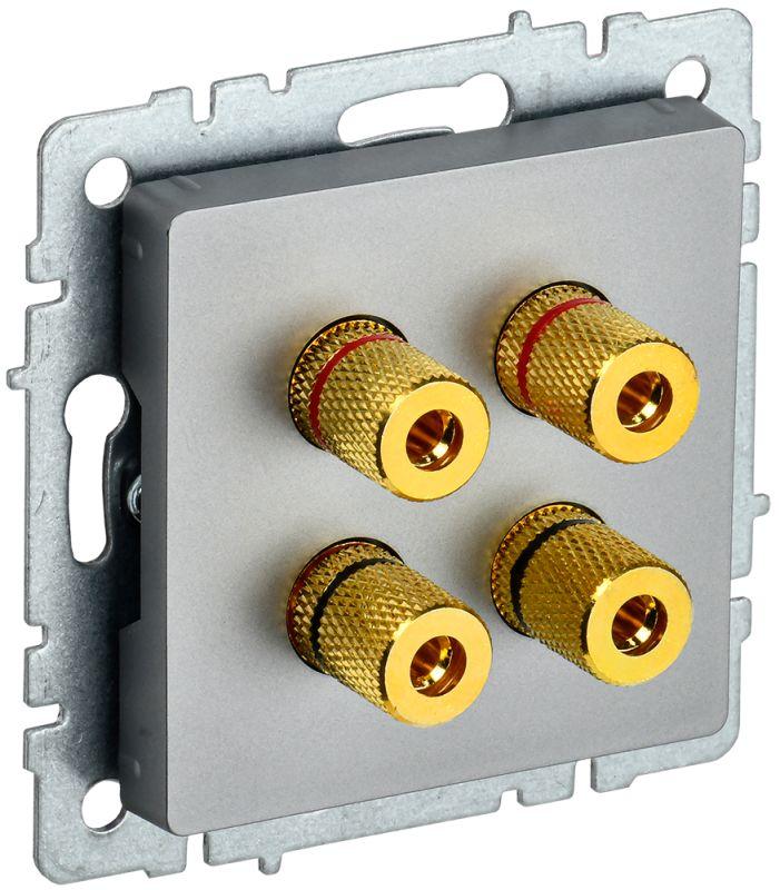 Аудиорозетка 4-м BRITE РА10-БрС механизм сталь IEK BR-S40-K46