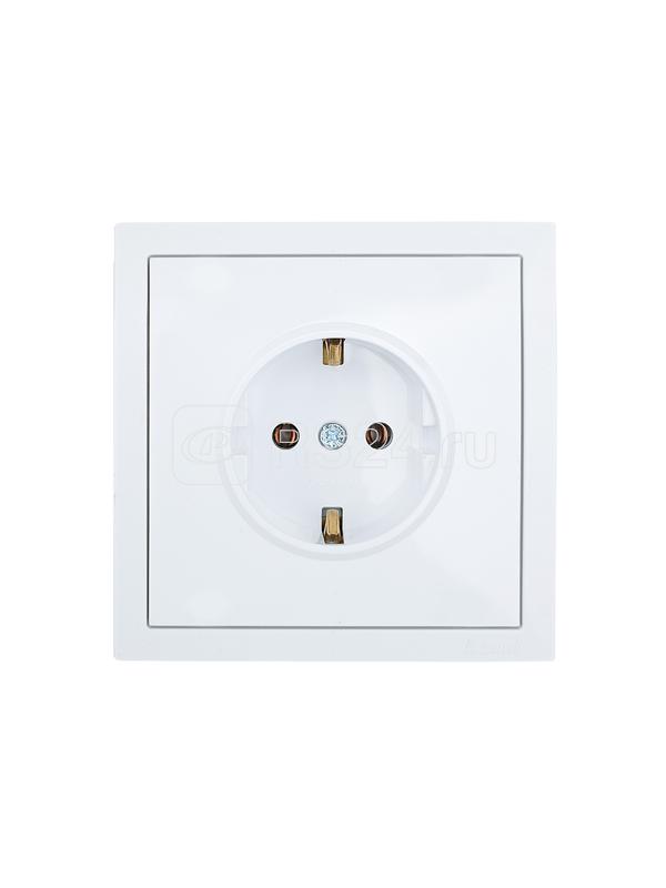 Розетка 1-мест. с/з ПБТ СП ZIMA безвинт. зажим бел. LEZARD 704-0288-122BQC