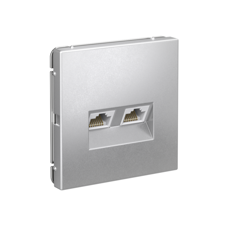 Розетка компьютерная 2-м ArtGallery RJ45 + RJ45 кат.5E механизм алюм. SE GAL000385