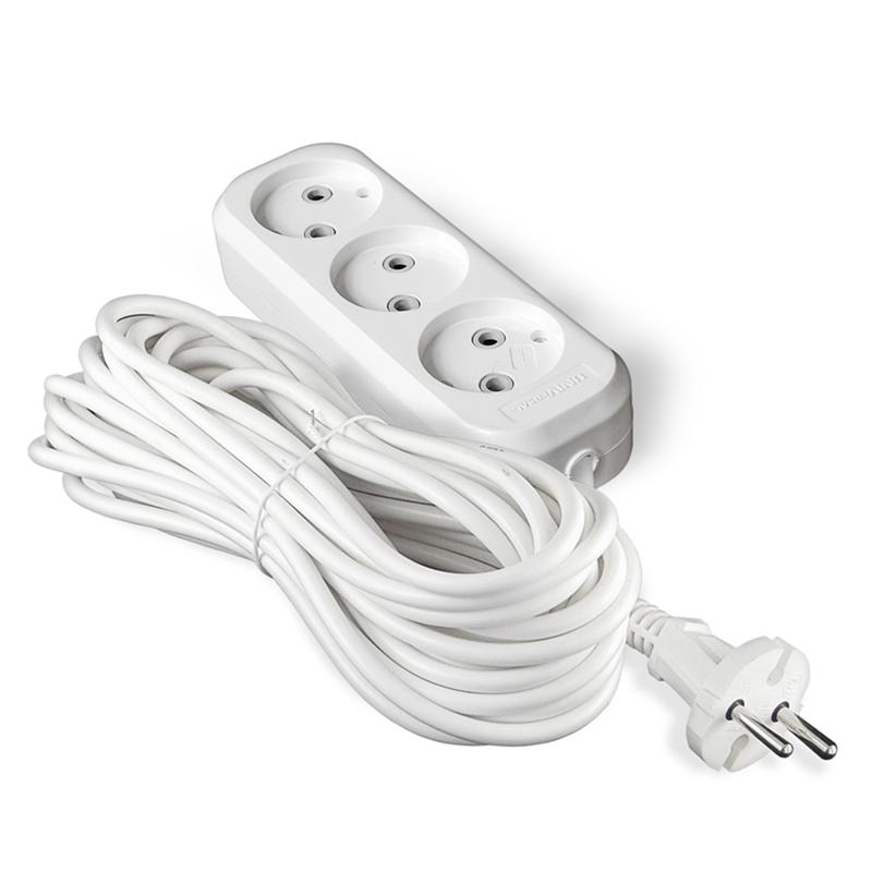 Удлинитель 3х10м без заземл. 10А IP20 Е-203 ПВС 2х1 АБС-пластик UNIVersal 9631967