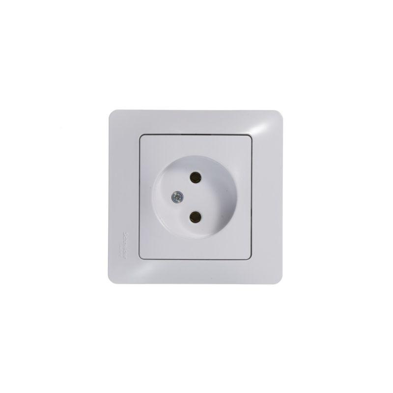 Розетка 1-м СП Glossa 16А IP20 без заземл. механизм бел. SE GSL000141