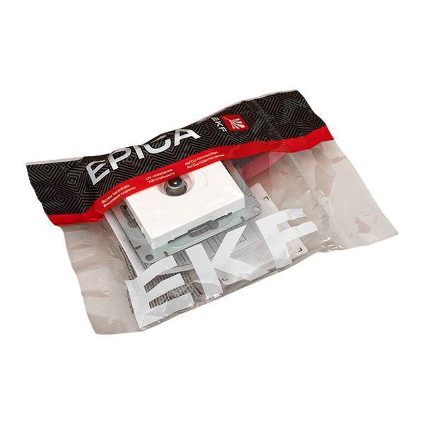 Розетка телевизионная оконечная TV СП Эпика механизм бел. EKF UP1-SOW-TV-3