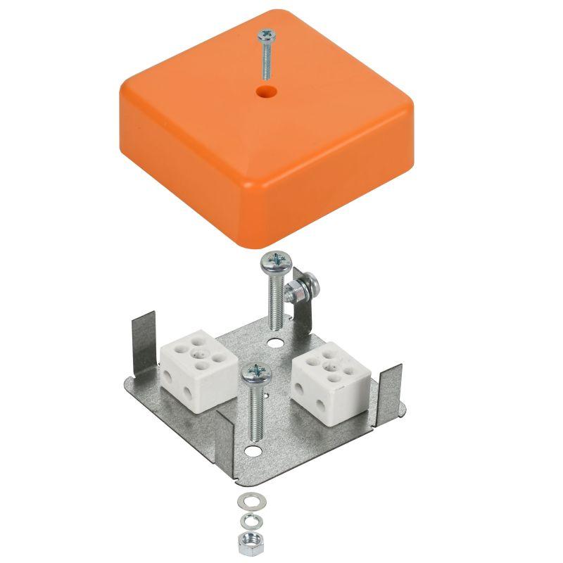 Коробка распаячная огнестойкая ПС 75х75х28 4P 4кв.мм IP44 IEK UKF10-75-75-028-4-4-09