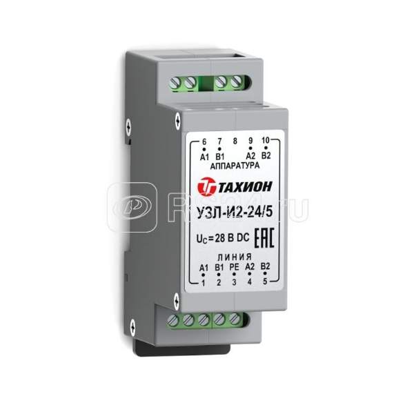 Устройство защиты оборудования уличное двухканальное 2х проводные линии интерфейса с подачей питания 24В DC по сигнальным парам 5А УЗЛ-И2-24/5 исп.1 Тахион 20146