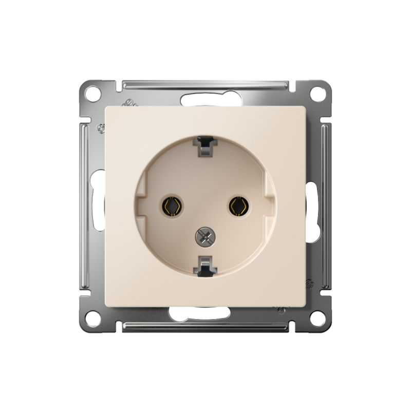 Розетка 1-м СП AtlasDesign 16А IP20 с заземл. механизм беж. SE ATN000243