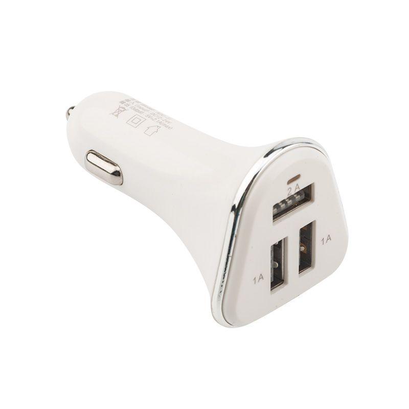 Автозарядка в прикуриватель 3хUSB (АЗУ) 2х1000мА 2100мА бел. Rexant 18-1949