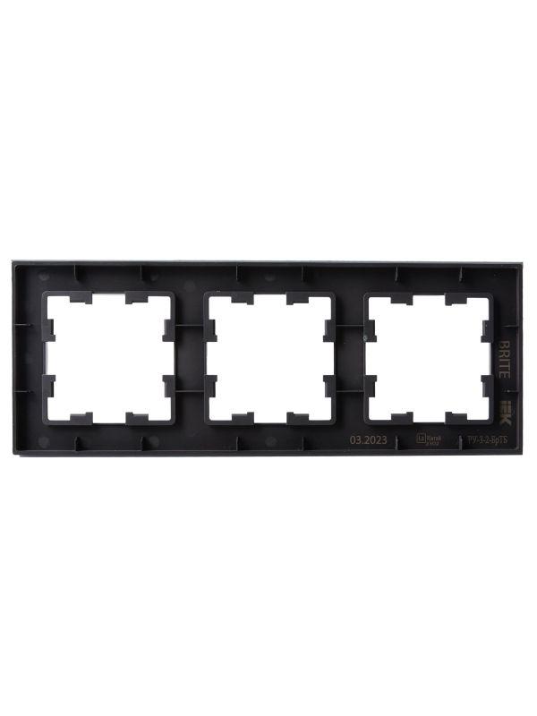 Рамка 3-м BRITE РУ-3-2-БрТБ стекло темн. бронза IEK BR-M32-G-K45