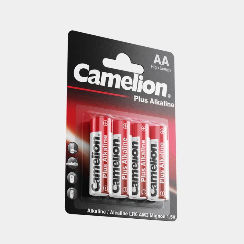 Элемент питания алкалиновый AA/LR6 1.5В Plus Alkaline LR6-BP4 (блист.4шт) Camelion 7370