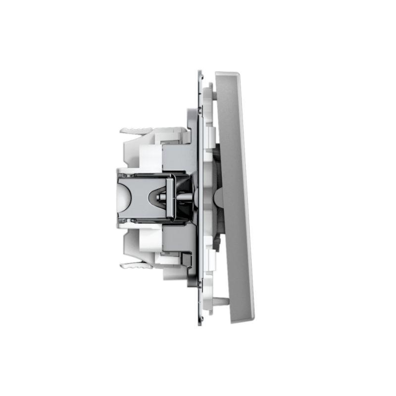 Выключатель кнопочный 2-кл. ArtGallery 10AX быстрозажим. клем. механизм сталь SE GAL000917S