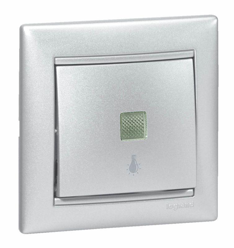 Механизм кнопки с пикт. лампы Valena с подсветкой алюм. Leg 770113