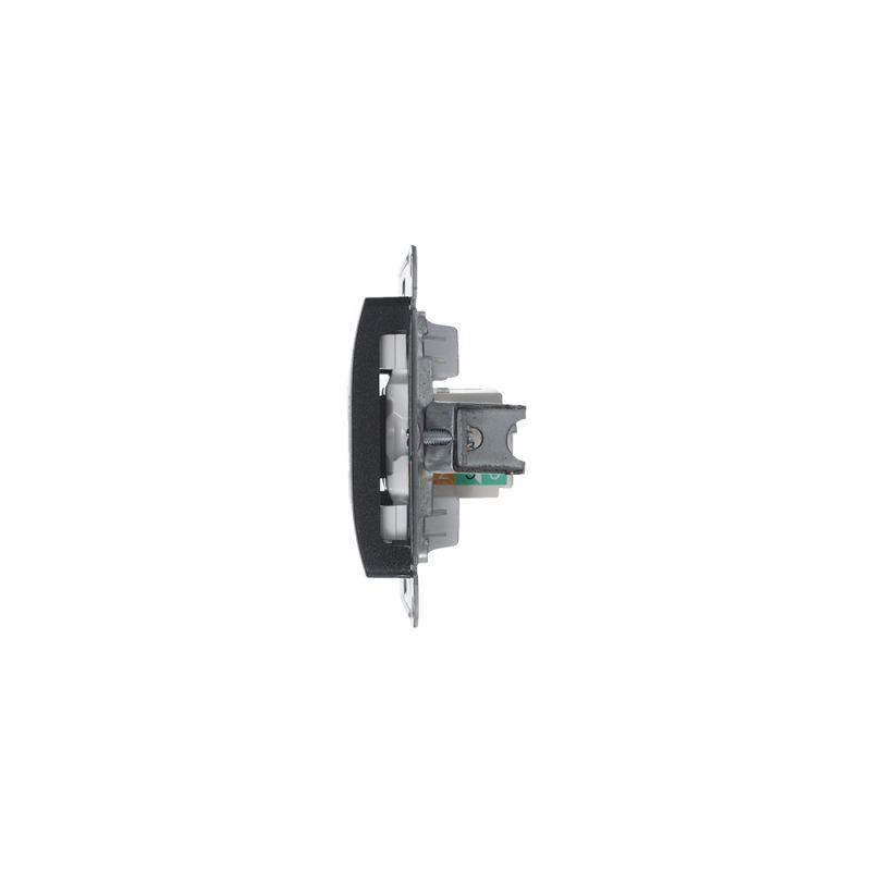 Розетка компьютерная 1-м Glossa RJ45 кат.5E механизм антрацит SE GSL000781K
