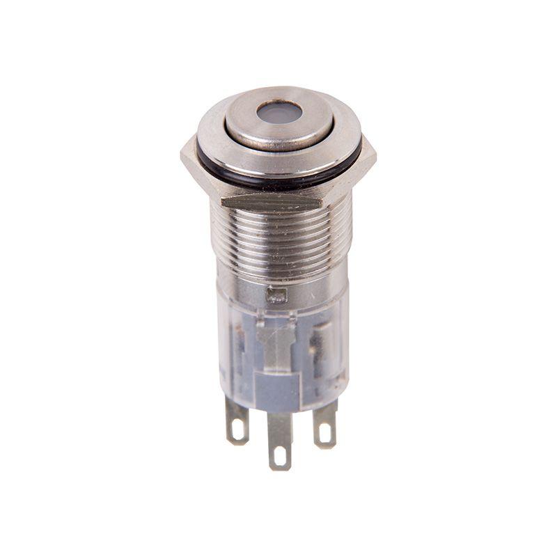 Кнопка антивандальная d16 250В без фикс. (5с) (ON)-OFF/(OFF)-ON красн. (A-16-C4) блист. Rexant 06-0354-A