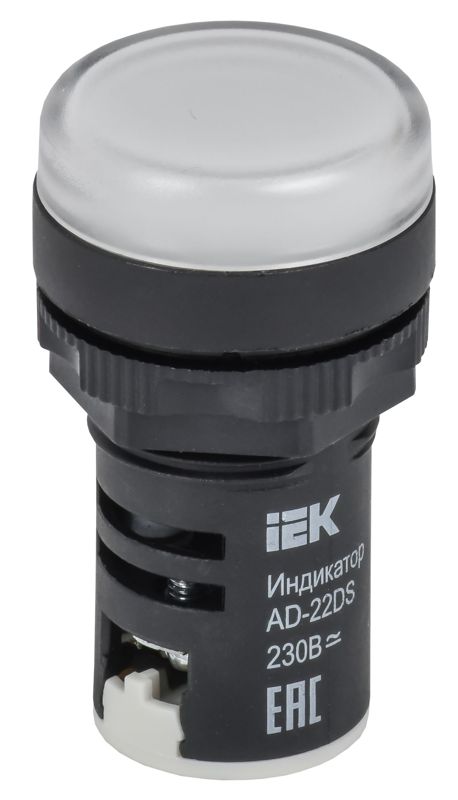 Лампа светосигнальная AD22DS d22мм 230В AC бел. KARAT IEK BLS10-ADDS-230-K01