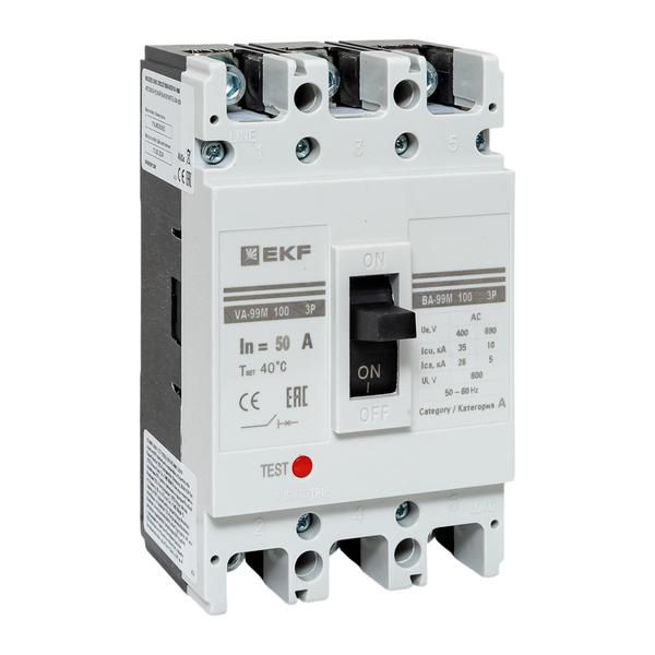 Выключатель автоматический 3п 100/50А 35кА ВА-99М PROxima EKF mccb99-100-50m