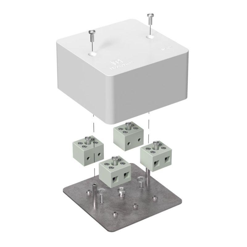 Коробка огнестойкая для кабель-канала 40-0460-FR6.0-8 Е15-Е60 85х85х45 RAL9003 Промрукав 40-0460-FR6.0-8-Е60