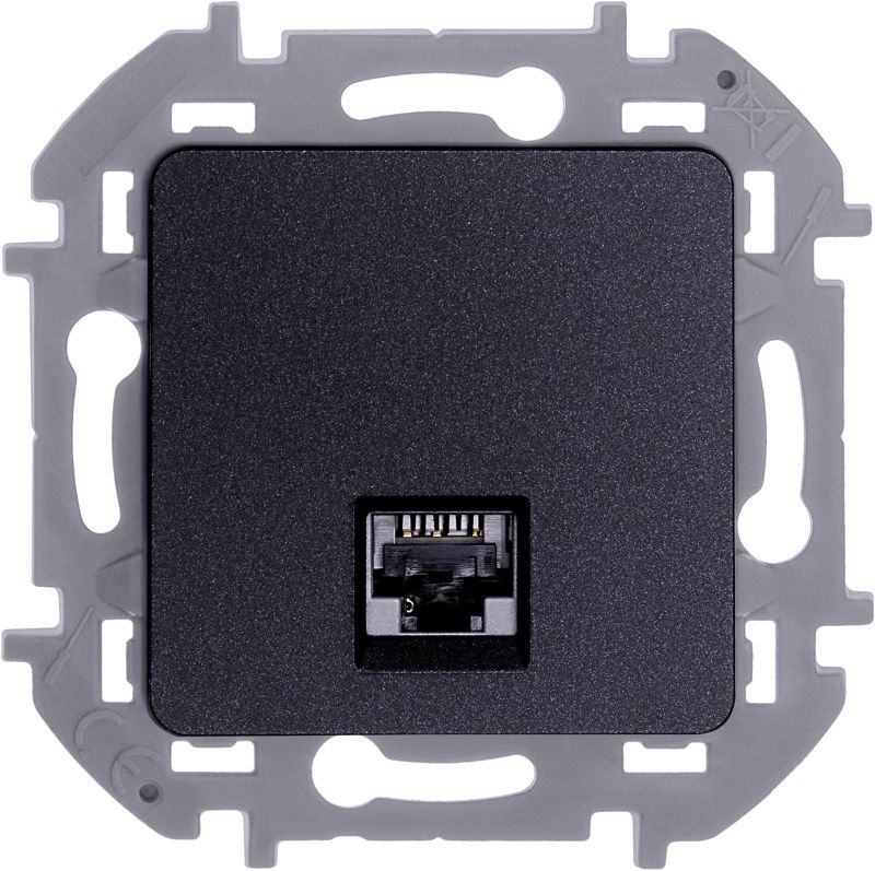 Розетка компьютерная Inspiria RJ45 кат.6 UTP механизм антрацит IEK 673833