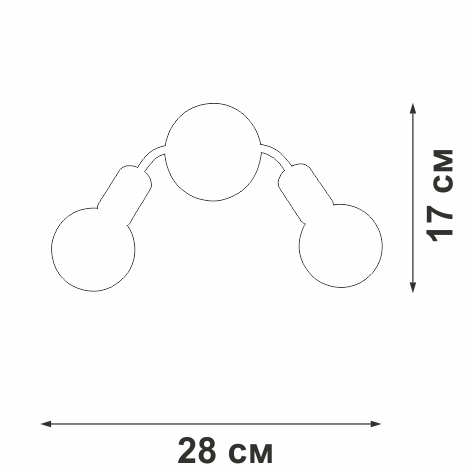 Светильник настенный 2xE27 макс. 40Вт Vitaluce V3927-1/2A