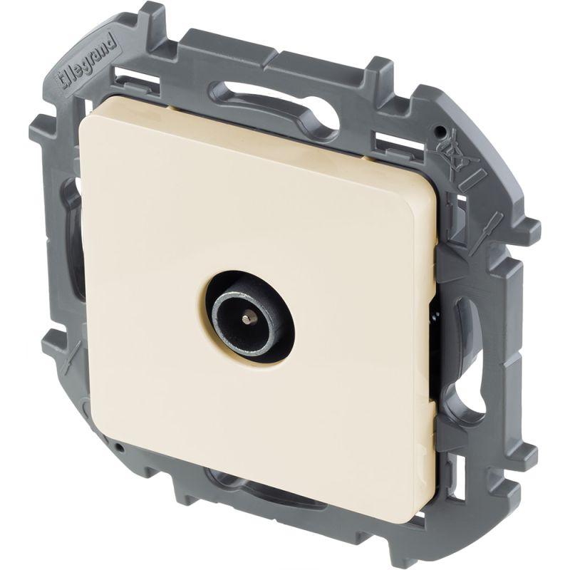 Розетка телевизионная TV Inspiria 2дБ 0-2400мГц с топологией "звезда" механизм сл. кость IEK 673851