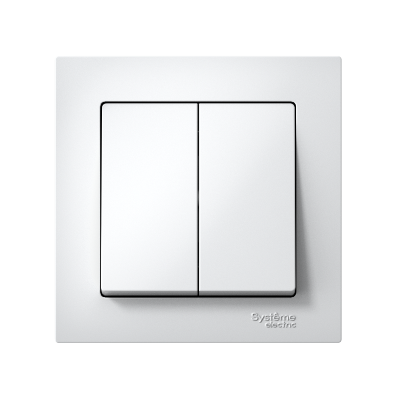 Выключатель 2-кл. СП AtlasDesign 10А IP20 (сх. 5) 10AX в сборе бел. SE ATN000152