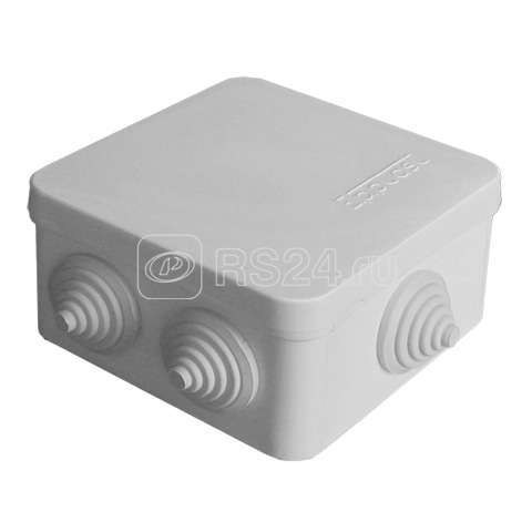 Коробка распределительная ОП 84х84х45мм IP54 7 выходов 3 гермоввода крышка защелкивающаяся сер. Epplast 120072