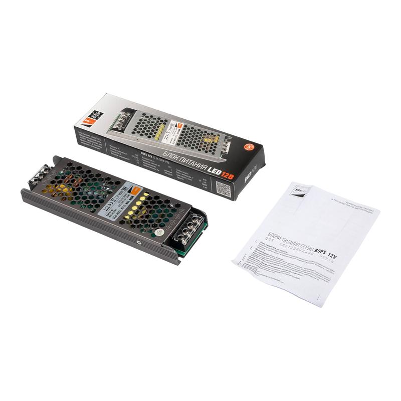 Блок питания для светодиодной ленты 150Вт 12.5А 12В IP20 BSPS метал. JazzWay 3329235A