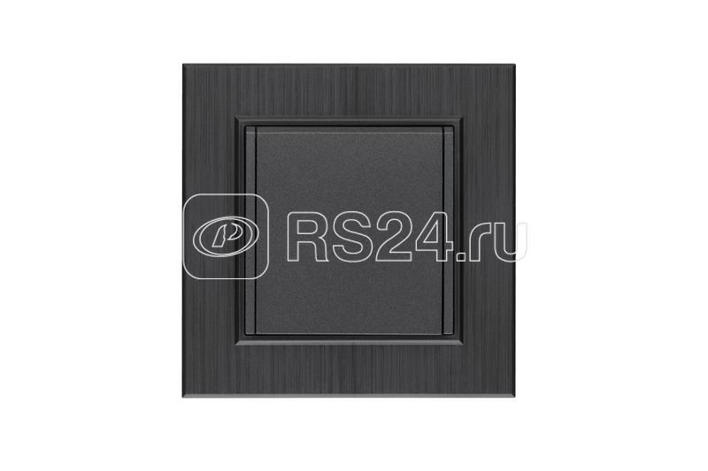 Розетка 1-м с крышкой Karea LINE STAR с заземл. дым. металлик Makel 86050029