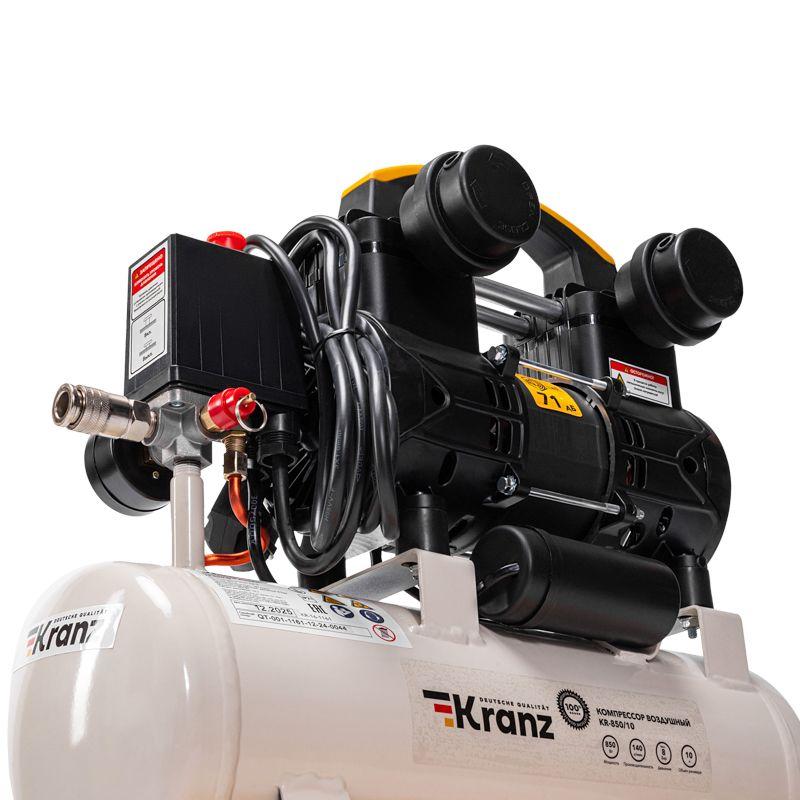 Компрессор воздушный безмасляный KR-850/10 850Вт 140л/мин 10л Kranz KR-16-1161