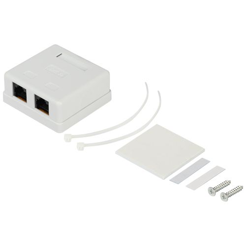 Розетка компьютерная 2-м RJ45 кат.5E неэкранир. Эра Б0056902