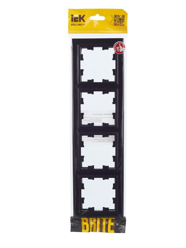 Рамка 4-м BRITE РУ-4-БрЧ черн. IEK BR-M42-K02